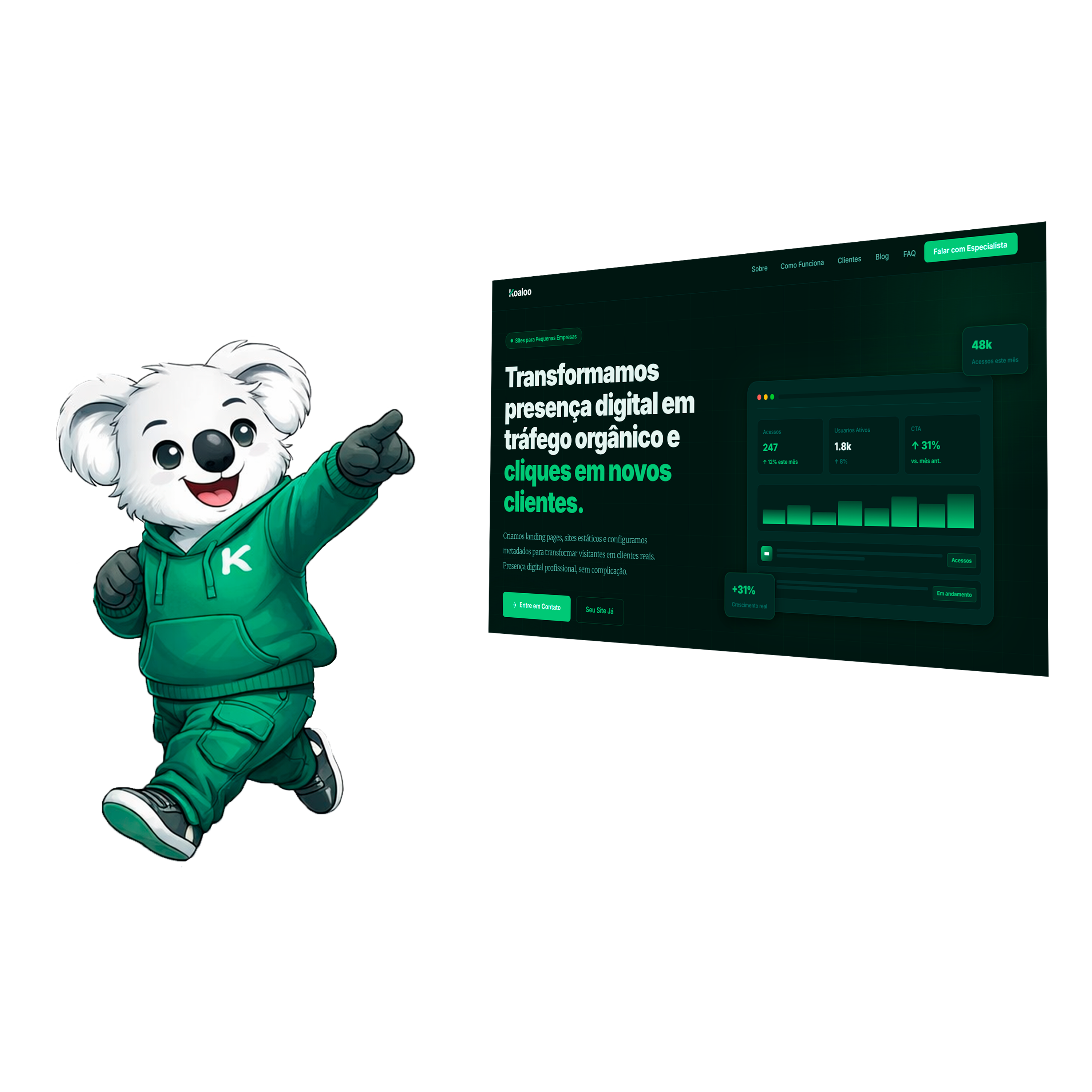 Sorteio Koaloo — 3 Landing Pages Profissionais